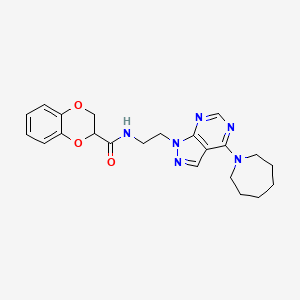 N-(2-(4-(azepan-1-yl)-1H-pyrazolo[3,4-d]pyrimidin-1-yl)ethyl)-2,3-dihydrobenzo[b][1,4]dioxine-2-carboxamide