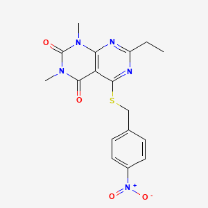 7-ethyl-1,3-dimethyl-5-((4-nitrobenzyl)thio)pyrimido[4,5-d]pyrimidine-2,4(1H,3H)-dione