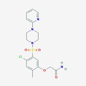 molecular formula C18H21ClN4O4S B285270 2-(4-Chloro-2-methyl-5-{[4-(2-pyridinyl)-1-piperazinyl]sulfonyl}phenoxy)acetamide 