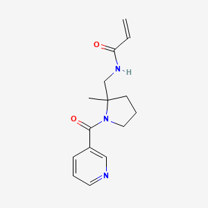 molecular formula C15H19N3O2 B2852705 N-[[2-Methyl-1-(pyridine-3-carbonyl)pyrrolidin-2-yl]methyl]prop-2-enamide CAS No. 2411254-50-5