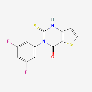 molecular formula C12H6F2N2OS2 B2852707 3-(3,5-difluorophenyl)-2-thioxo-2,3-dihydrothieno[3,2-d]pyrimidin-4(1H)-one CAS No. 1155931-38-6