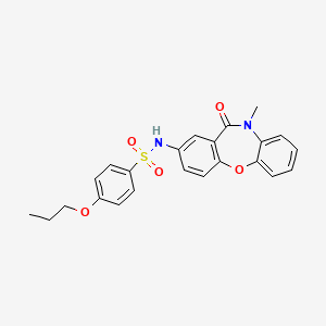 N-(10-methyl-11-oxo-10,11-dihydrodibenzo[b,f][1,4]oxazepin-2-yl)-4-propoxybenzenesulfonamide