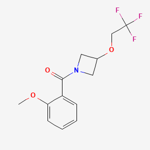 molecular formula C13H14F3NO3 B2852718 (2-Methoxyphenyl)(3-(2,2,2-trifluoroethoxy)azetidin-1-yl)methanone CAS No. 2034400-48-9