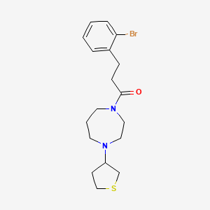 molecular formula C18H25BrN2OS B2852724 3-(2-Bromophenyl)-1-(4-(tetrahydrothiophen-3-yl)-1,4-diazepan-1-yl)propan-1-one CAS No. 2320378-15-0
