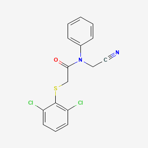 molecular formula C16H12Cl2N2OS B2852725 N-(cyanomethyl)-2-[(2,6-dichlorophenyl)sulfanyl]-N-phenylacetamide CAS No. 1208683-47-9