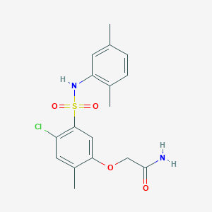 molecular formula C17H19ClN2O4S B285273 2-{4-Chloro-5-[(2,5-dimethylanilino)sulfonyl]-2-methylphenoxy}acetamide 