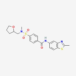 molecular formula C21H23N3O4S2 B2852734 4-(N-methyl-N-((tetrahydrofuran-2-yl)methyl)sulfamoyl)-N-(2-methylbenzo[d]thiazol-5-yl)benzamide CAS No. 868675-83-6