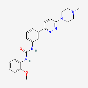 molecular formula C23H26N6O2 B2852736 1-(2-Methoxyphenyl)-3-(3-(6-(4-methylpiperazin-1-yl)pyridazin-3-yl)phenyl)urea CAS No. 1049288-77-8
