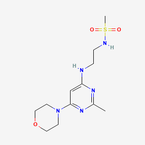 molecular formula C12H21N5O3S B2852737 N-(2-((2-methyl-6-morpholinopyrimidin-4-yl)amino)ethyl)methanesulfonamide CAS No. 1203418-05-6