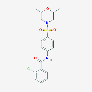 2-chloro-N-{4-[(2,6-dimethyl-4-morpholinyl)sulfonyl]phenyl}benzamide