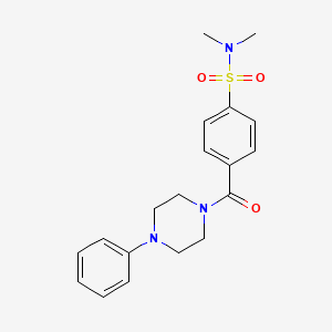 molecular formula C19H23N3O3S B2852740 N,N-dimethyl-4-(4-phenylpiperazine-1-carbonyl)benzenesulfonamide CAS No. 446278-23-5