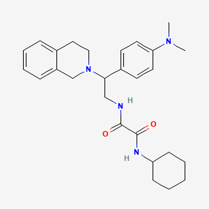 molecular formula C27H36N4O2 B2852742 N1-cyclohexyl-N2-(2-(3,4-dihydroisoquinolin-2(1H)-yl)-2-(4-(dimethylamino)phenyl)ethyl)oxalamide CAS No. 941959-08-6