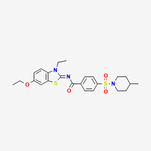 molecular formula C24H29N3O4S2 B2852745 (Z)-N-(6-ethoxy-3-ethylbenzo[d]thiazol-2(3H)-ylidene)-4-((4-methylpiperidin-1-yl)sulfonyl)benzamide CAS No. 850909-92-1