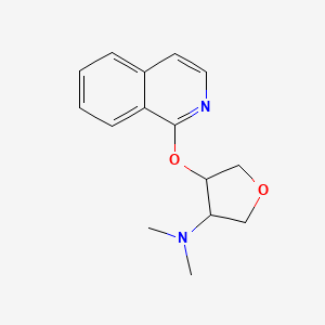 molecular formula C15H18N2O2 B2852747 4-(isoquinolin-1-yloxy)-N,N-dimethyloxolan-3-amine CAS No. 2200697-90-9