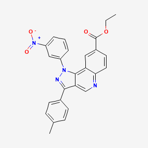 molecular formula C26H20N4O4 B2852749 ethyl 3-(4-methylphenyl)-1-(3-nitrophenyl)-1H-pyrazolo[4,3-c]quinoline-8-carboxylate CAS No. 901020-62-0