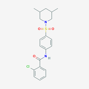 2-chloro-N-{4-[(3,5-dimethyl-1-piperidinyl)sulfonyl]phenyl}benzamide