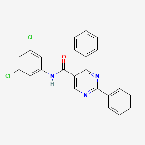 molecular formula C23H15Cl2N3O B2852750 N-(3,5-dichlorophenyl)-2,4-diphenylpyrimidine-5-carboxamide CAS No. 321433-23-2