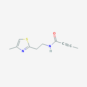 molecular formula C10H12N2OS B2852752 N-[2-(4-Methyl-1,3-thiazol-2-yl)ethyl]but-2-ynamide CAS No. 2411199-15-8