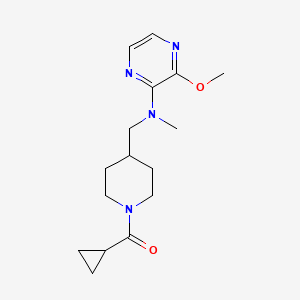 molecular formula C16H24N4O2 B2852754 Cyclopropyl-[4-[[(3-methoxypyrazin-2-yl)-methylamino]methyl]piperidin-1-yl]methanone CAS No. 2380067-53-6