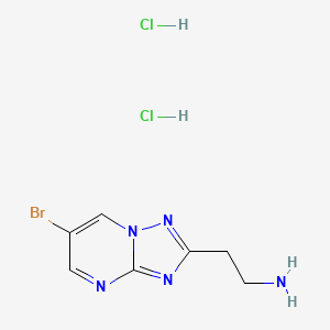 molecular formula C7H10BrCl2N5 B2852755 2-(6-Bromo-[1,2,4]triazolo[1,5-a]pyrimidin-2-yl)ethanamine;dihydrochloride CAS No. 2413904-32-0