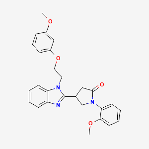 molecular formula C27H27N3O4 B2852757 4-{1-[2-(3-methoxyphenoxy)ethyl]-1H-benzimidazol-2-yl}-1-(2-methoxyphenyl)pyrrolidin-2-one CAS No. 912897-65-5