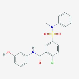 molecular formula C20H17ClN2O4S B285276 2-chloro-N-(3-hydroxyphenyl)-5-[(methylanilino)sulfonyl]benzamide 