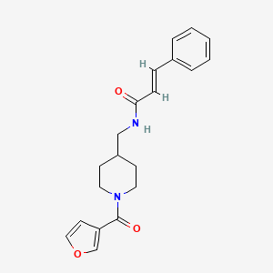 molecular formula C20H22N2O3 B2852765 N-((1-(furan-3-carbonyl)piperidin-4-yl)methyl)cinnamamide CAS No. 1396891-99-8