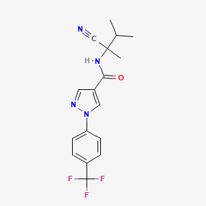 molecular formula C17H17F3N4O B2852770 N-(2-Cyano-3-methylbutan-2-yl)-1-[4-(trifluoromethyl)phenyl]pyrazole-4-carboxamide CAS No. 2418707-77-2