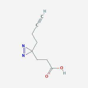 molecular formula C8H10N2O2 B2852772 3-(3-(but-3-yn-1-yl)-3H-diazirin-3-yl)propanoic acid CAS No. 1450754-37-6