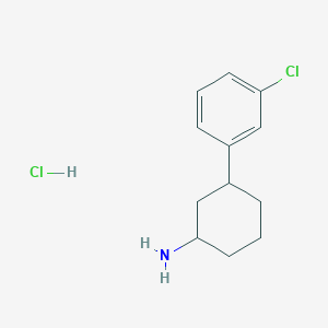 molecular formula C12H17Cl2N B2852778 3-(3-Chlorophenyl)cyclohexan-1-amine hydrochloride CAS No. 1909312-80-6