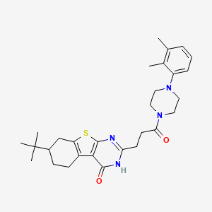 molecular formula C29H38N4O2S B2852786 7-tert-butyl-2-{3-[4-(2,3-dimethylphenyl)piperazin-1-yl]-3-oxopropyl}-5,6,7,8-tetrahydro[1]benzothieno[2,3-d]pyrimidin-4(3H)-one CAS No. 1029738-33-7
