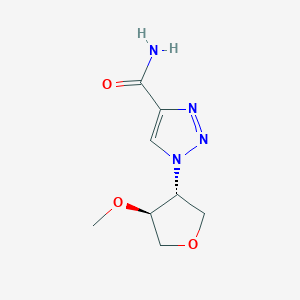 molecular formula C8H12N4O3 B2852794 1-[(3R,4S)-4-Methoxyoxolan-3-yl]triazole-4-carboxamide CAS No. 2155840-65-4