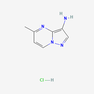 molecular formula C7H9ClN4 B2852800 5-Methylpyrazolo[1,5-a]pyrimidin-3-amine;hydrochloride CAS No. 2418663-42-8