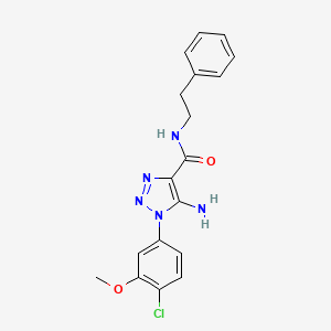 molecular formula C18H18ClN5O2 B2852806 5-amino-1-(4-chloro-3-methoxyphenyl)-N-(2-phenylethyl)-1H-1,2,3-triazole-4-carboxamide CAS No. 953849-22-4