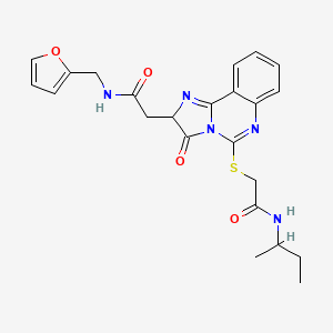 B2852821 2-(5-{[2-(sec-butylamino)-2-oxoethyl]thio}-3-oxo-2,3-dihydroimidazo[1,2-c]quinazolin-2-yl)-N-(2-furylmethyl)acetamide CAS No. 1024313-52-7
