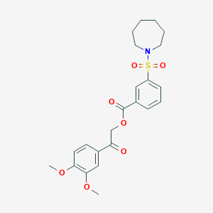 2-(3,4-Dimethoxyphenyl)-2-oxoethyl 3-(1-azepanylsulfonyl)benzoate