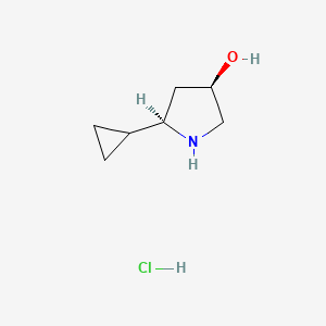 molecular formula C7H14ClNO B2852834 (3R,5R)-5-Cyclopropylpyrrolidin-3-ol hydrochloride CAS No. 2126144-74-7