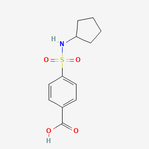 molecular formula C12H15NO4S B2852835 4-[(Cyclopentylamino)sulfonyl]benzoic acid CAS No. 436089-84-8