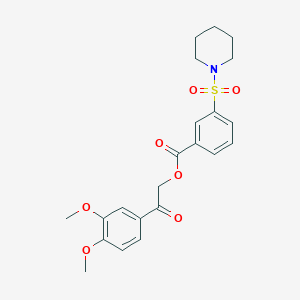 2-(3,4-Dimethoxyphenyl)-2-oxoethyl 3-(1-piperidinylsulfonyl)benzoate