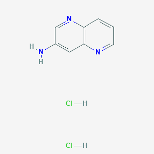 molecular formula C8H9Cl2N3 B2852859 1,5-Naphthyridin-3-amine;dihydrochloride CAS No. 1374970-91-8