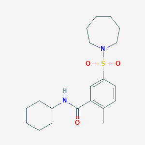 5-(azepan-1-ylsulfonyl)-N-cyclohexyl-2-methylbenzamide