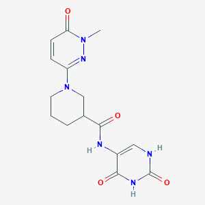 molecular formula C15H18N6O4 B2852860 N-(2,4-dioxo-1,2,3,4-tetrahydropyrimidin-5-yl)-1-(1-methyl-6-oxo-1,6-dihydropyridazin-3-yl)piperidine-3-carboxamide CAS No. 1396845-32-1