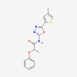 molecular formula C16H15N3O3S B2852868 N-(5-(4-methylthiophen-2-yl)-1,3,4-oxadiazol-2-yl)-2-phenoxypropanamide CAS No. 1351620-31-9