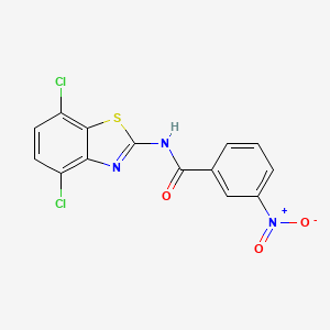 molecular formula C14H7Cl2N3O3S B2852869 N-(4,7-dichloro-1,3-benzothiazol-2-yl)-3-nitrobenzamide CAS No. 912760-16-8