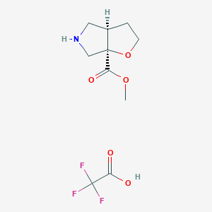 molecular formula C10H14F3NO5 B2852871 Methyl (3aR,6aR)-2,3,3a,4,5,6-hexahydrofuro[2,3-c]pyrrole-6a-carboxylate;2,2,2-trifluoroacetic acid CAS No. 2309431-40-9