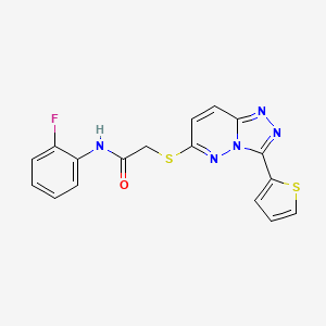 N-(2-fluorophenyl)-2-[(3-thiophen-2-yl-[1,2,4]triazolo[4,3-b]pyridazin-6-yl)sulfanyl]acetamide