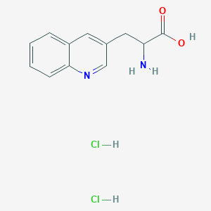 molecular formula C12H14Cl2N2O2 B2852875 2-Amino-3-quinolin-3-ylpropanoic acid;dihydrochloride CAS No. 2253638-81-0
