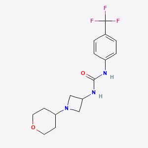 molecular formula C16H20F3N3O2 B2852876 1-[1-(Oxan-4-yl)azetidin-3-yl]-3-[4-(trifluoromethyl)phenyl]urea CAS No. 2415510-41-5