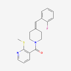 molecular formula C19H19FN2OS B2852879 3-{4-[(2-Fluorophenyl)methylidene]piperidine-1-carbonyl}-2-(methylsulfanyl)pyridine CAS No. 1394775-33-7