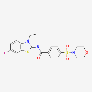 molecular formula C20H20FN3O4S2 B2852883 (E)-N-(3-ethyl-6-fluorobenzo[d]thiazol-2(3H)-ylidene)-4-(morpholinosulfonyl)benzamide CAS No. 850910-15-5